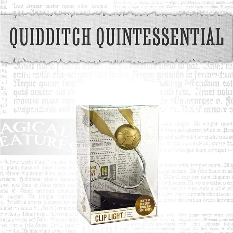 Harries Potter Movie Tv Peripheral Golden Snitch Quidditch Lamp Quintessential Movable Wings Night Clip Lamp Bedside Lamp Toys