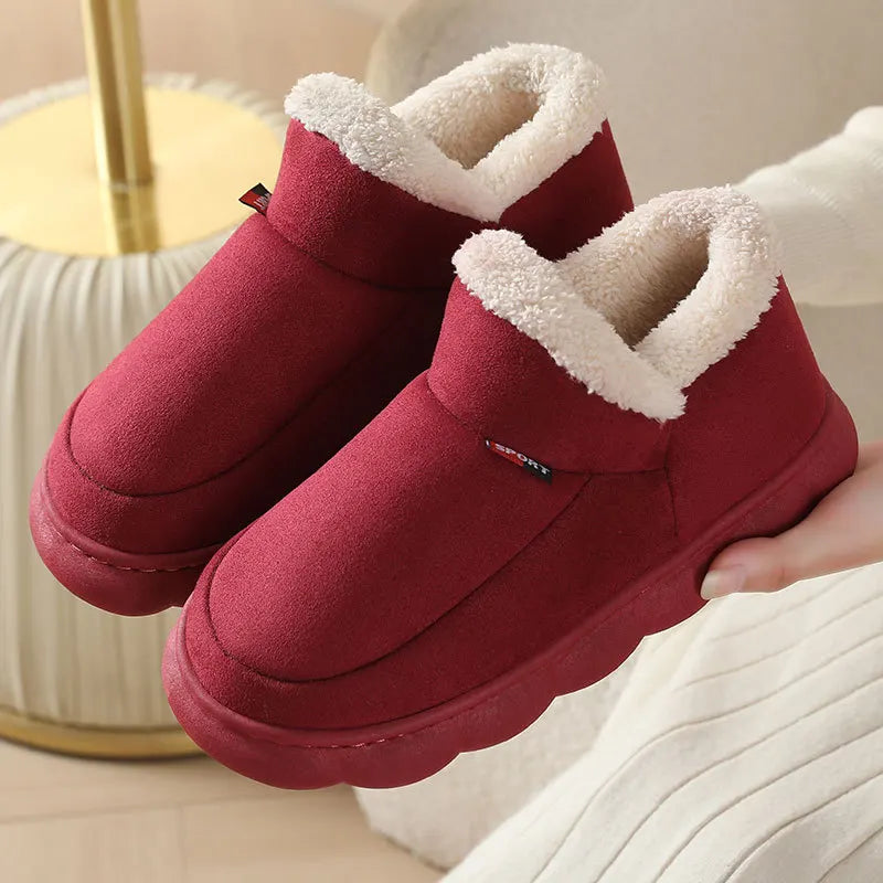 Smile PoP Winter Plush Men Shoes Classic Indoor Men House Slippers Outdoor Soft Non Slip Women's Shoes Casual Bedroom Men Shoes