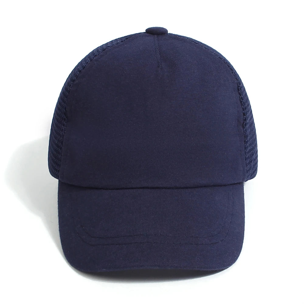 Lovely Kids Trucker Ball Cap Outdoor Leisure Duck Cap Solid Color Curved Brim Sun Hat Baseball Cap 7 colors