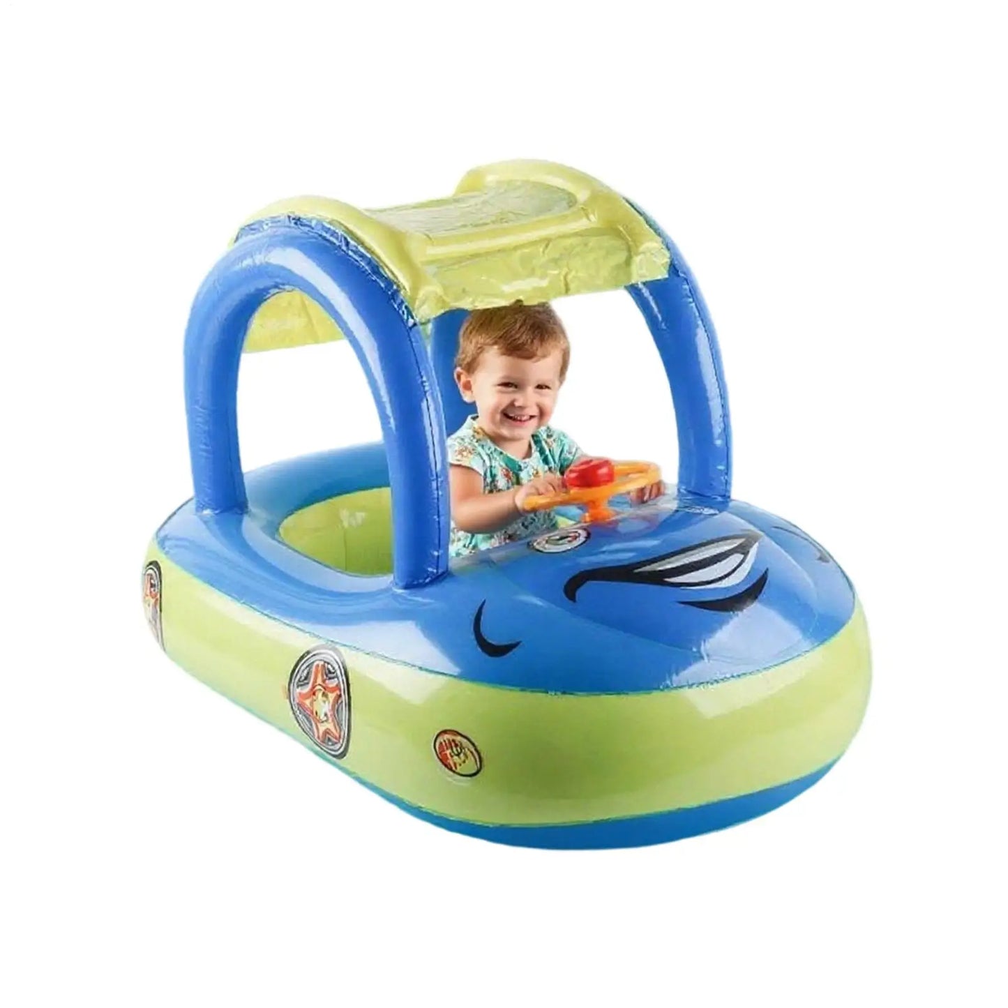 Toddler Floats for Pool Swim Floats for Toddler Inflatable Toys with Sunshade Flotation Car Shape for Puddle Party Lake Water