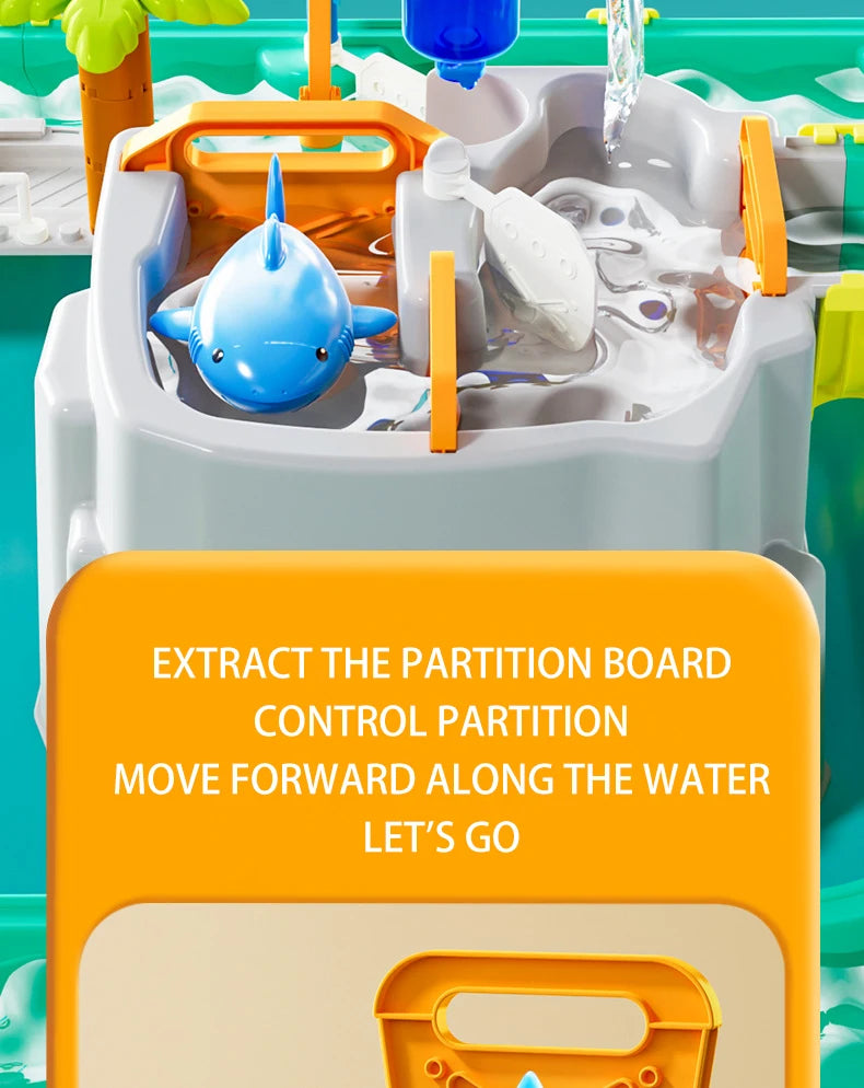 Kids Baby Toys Outdoor Water Table Toy Water Surfing Adventure Water Toys Fishing Toys Summer Parent-child Interaction Game