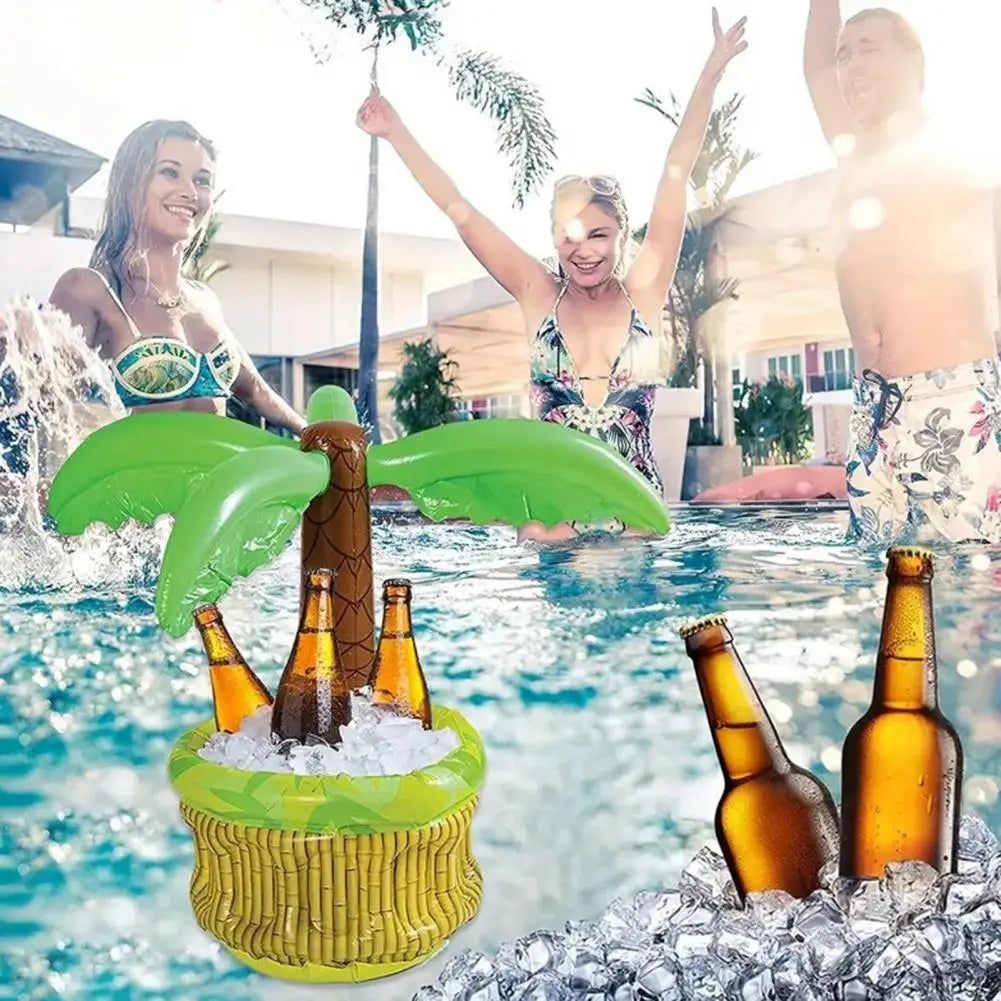 Inflatable Ice Bucket Palm Tree Cactus Cooler Drink Holder Beach Pool Party Ice Bucket Reusable Drink Chiller for Picnics