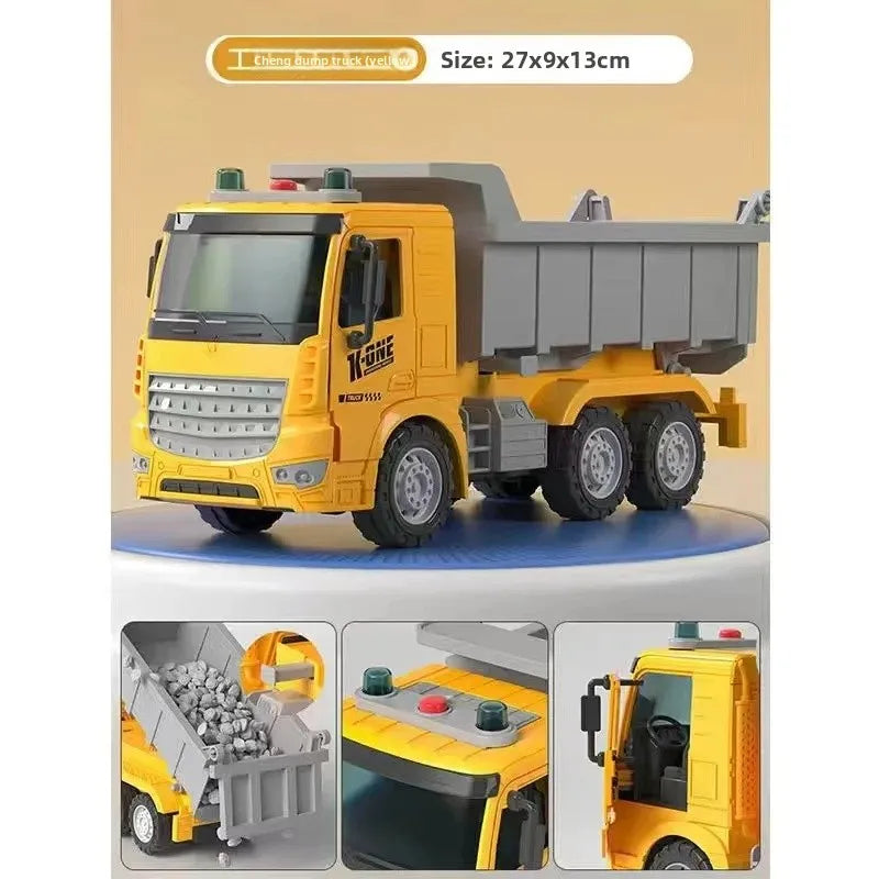 Haitai Large Engineering Toy Truck Boys Dump Truck Inertia Truck 3-6 Years Old Children Play Vehicles Spring Winding Cars