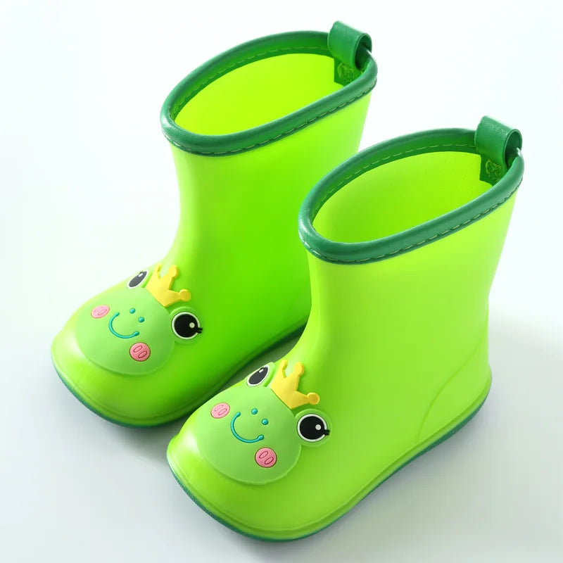 Rain Boots Kids Boy Waterproof Light and Handy Toddler Water Shoes for Girls PVC Rubber Waterproof Kids Cartoon Rain Boots