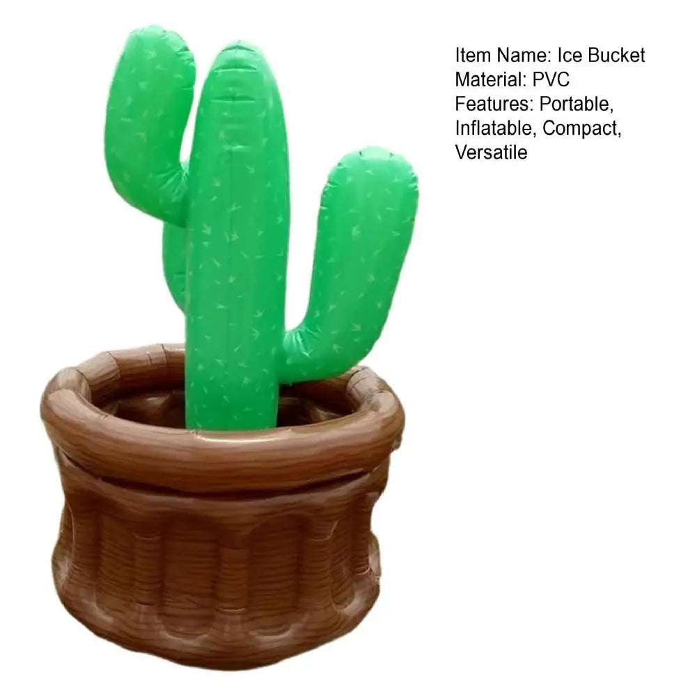 Inflatable Ice Bucket Palm Tree Cactus Cooler Drink Holder Beach Pool Party Ice Bucket Reusable Drink Chiller for Picnics
