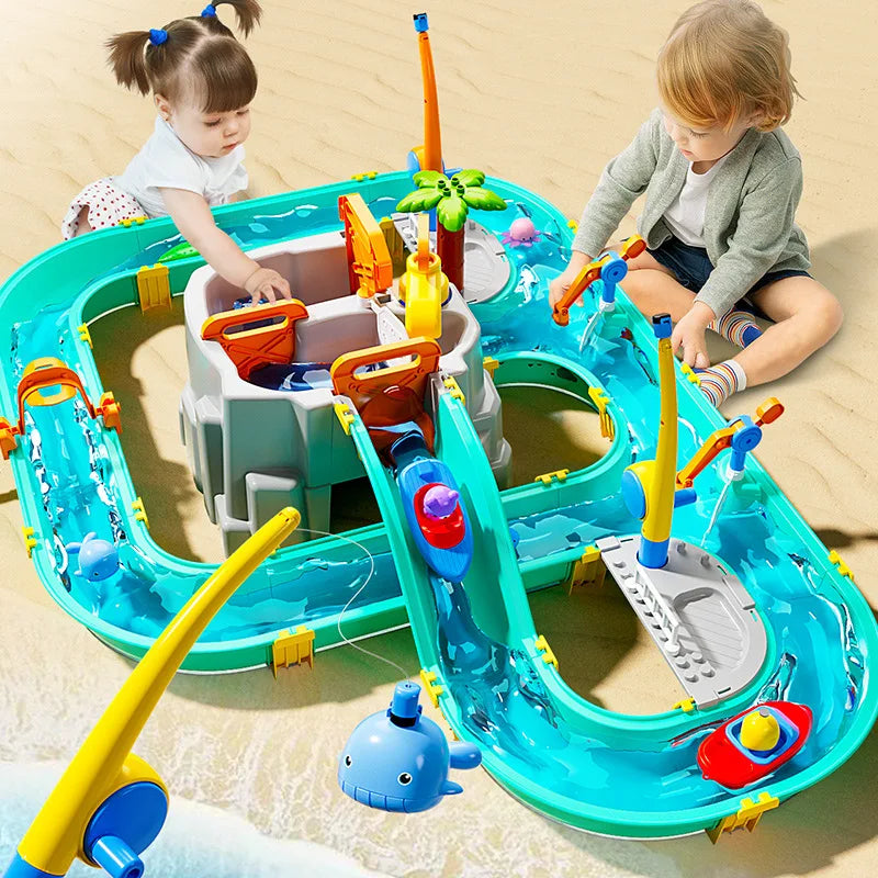 Kids Baby Toys Outdoor Water Table Toy Water Surfing Adventure Water Toys Fishing Toys Summer Parent-child Interaction Game
