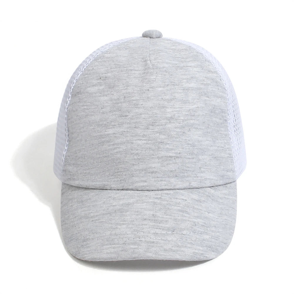 Lovely Kids Trucker Ball Cap Outdoor Leisure Duck Cap Solid Color Curved Brim Sun Hat Baseball Cap 7 colors