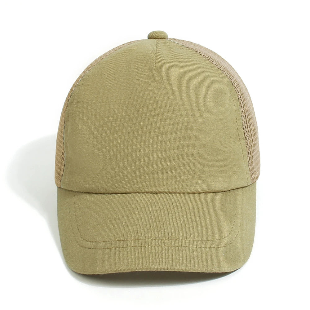 Lovely Kids Trucker Ball Cap Outdoor Leisure Duck Cap Solid Color Curved Brim Sun Hat Baseball Cap 7 colors