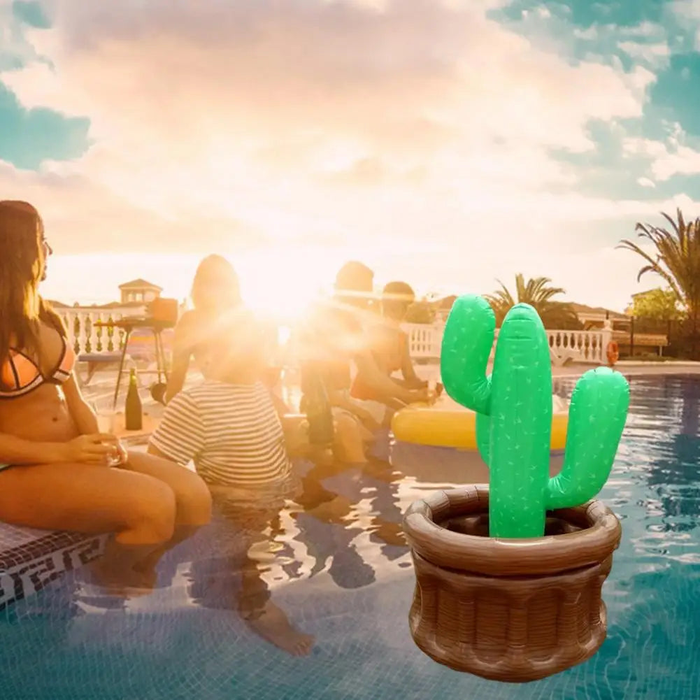 Inflatable Ice Bucket Palm Tree Cactus Cooler Drink Holder Beach Pool Party Ice Bucket Reusable Drink Chiller for Picnics