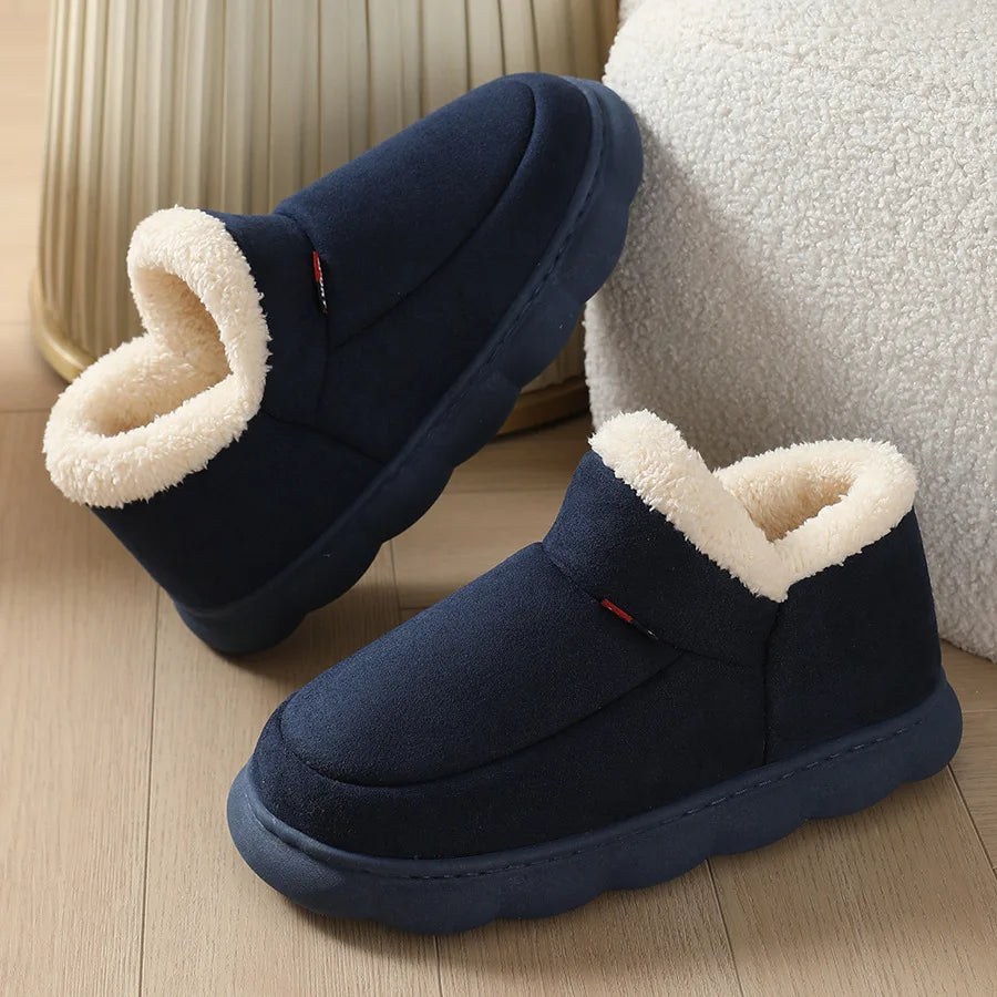 Smile PoP Winter Plush Men Shoes Classic Indoor Men House Slippers Outdoor Soft Non Slip Women's Shoes Casual Bedroom Men Shoes