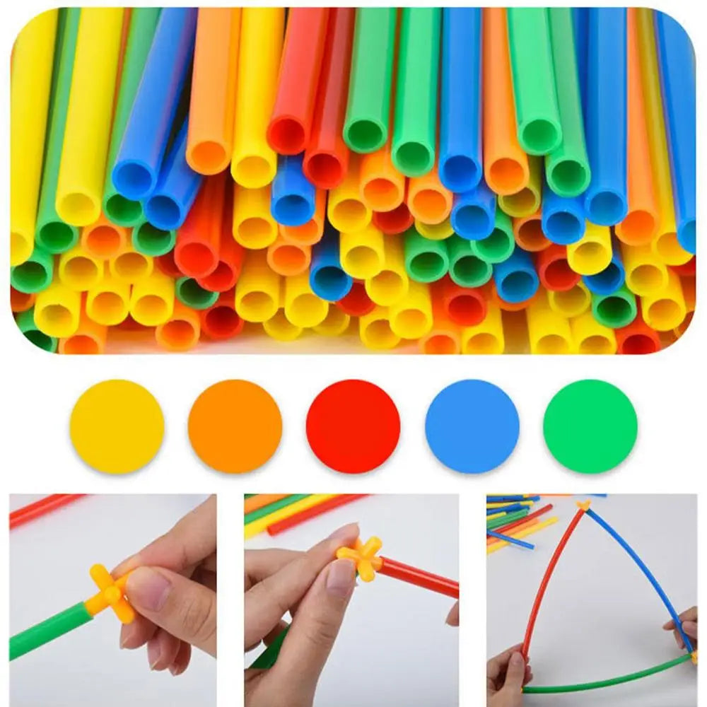 DIY Montessori Color Building Blocks Plastic Stitching Inserted Construction Assembled Blocks Bricks Educational Toys for Childr