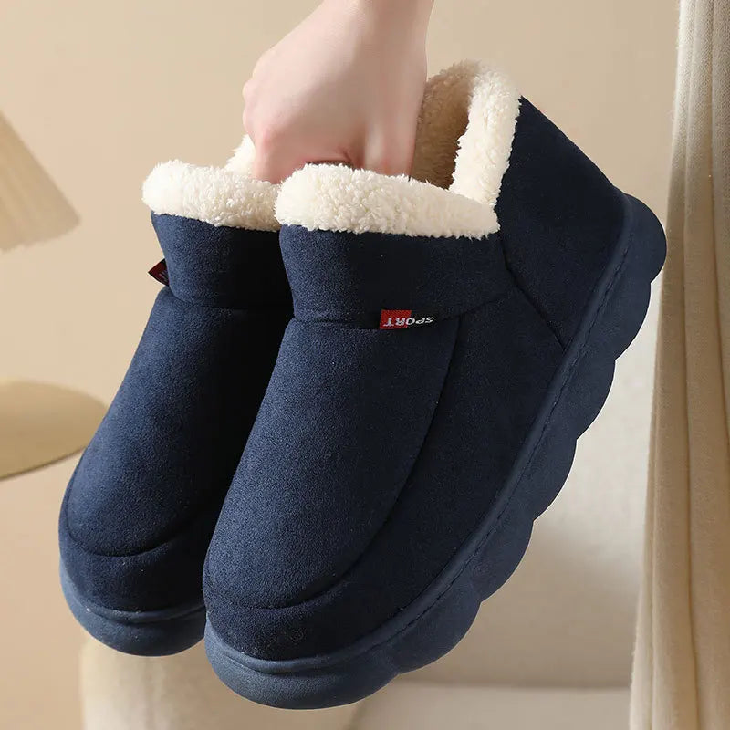 Smile PoP Winter Plush Men Shoes Classic Indoor Men House Slippers Outdoor Soft Non Slip Women's Shoes Casual Bedroom Men Shoes