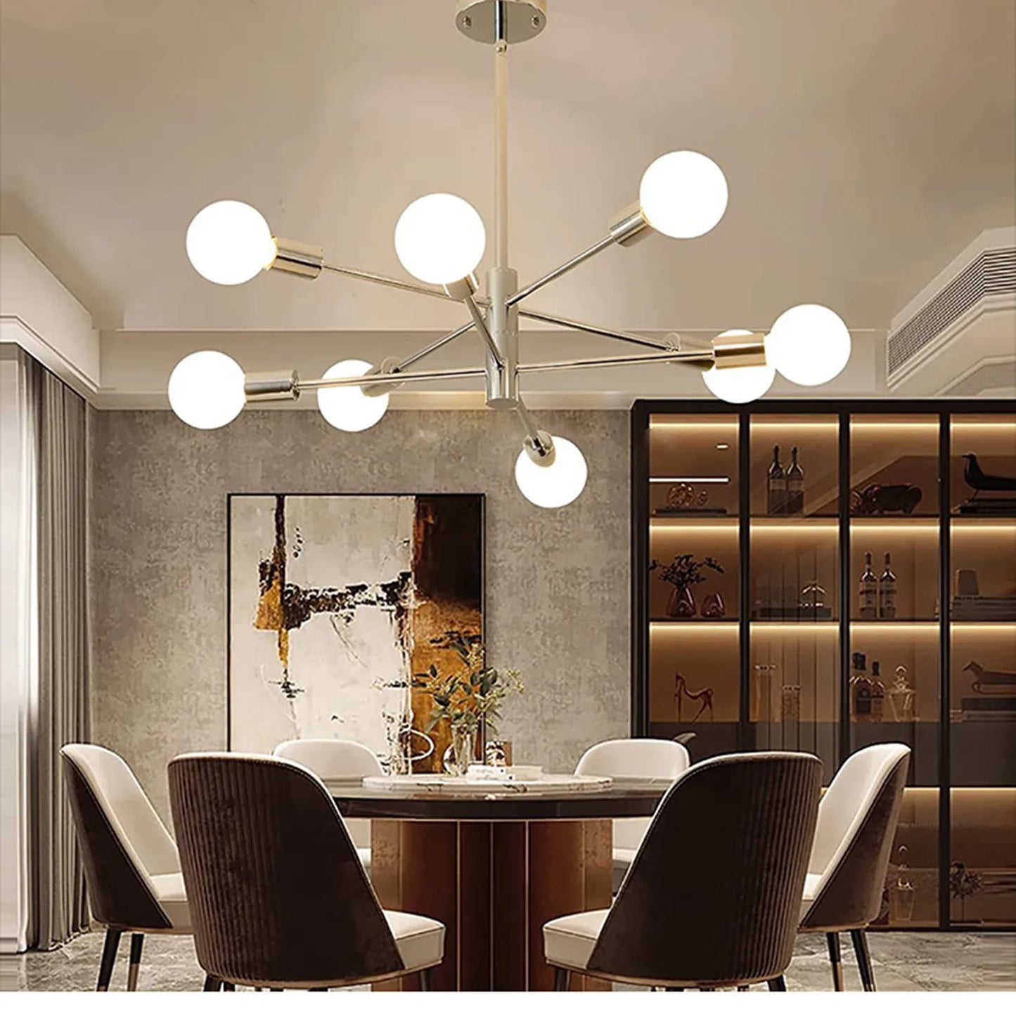 Decorative Living Room Chandelier Light 6/8/10/12 Lamps Heads Modern E27 Ceiling Chandelier Dining Room Bedroom Chandelier Lamp