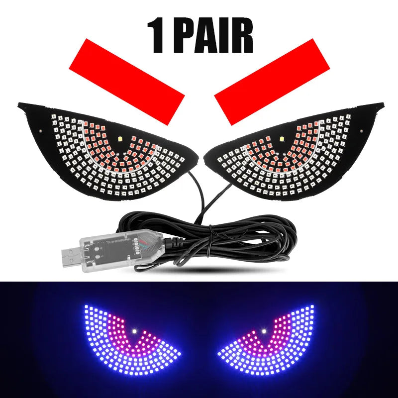 Devil's Eye Decorative Lamps For Car Window expression lights LED Strips Light Panel Car Windshield Display USB Plug Lighting