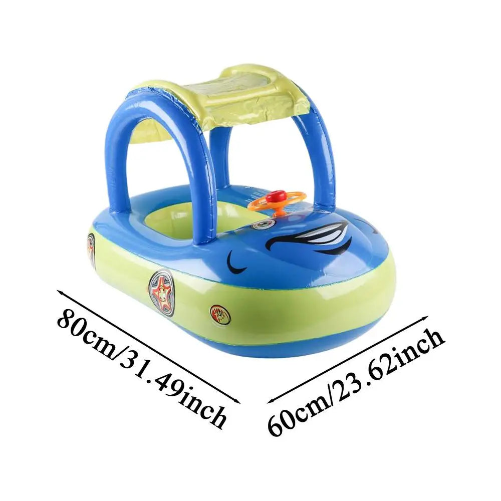 Toddler Floats for Pool Swim Floats for Toddler Inflatable Toys with Sunshade Flotation Car Shape for Puddle Party Lake Water