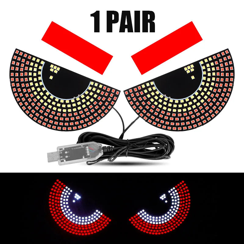 Devil's Eye Decorative Lamps For Car Window expression lights LED Strips Light Panel Car Windshield Display USB Plug Lighting