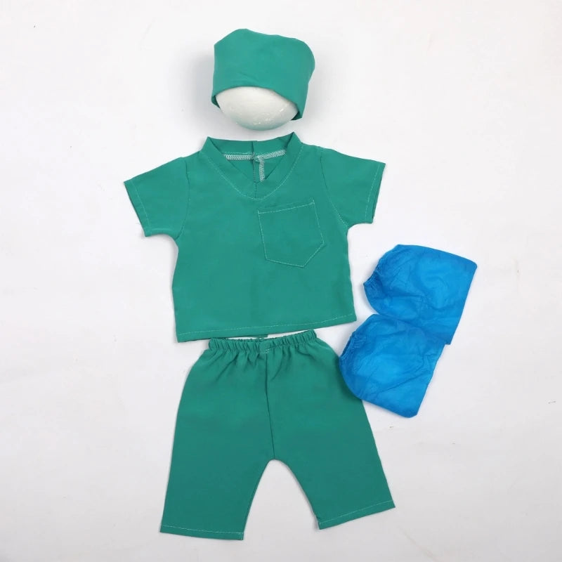 Baby Photo Suit Newborn Doctor Costume Pants Hat Photostudio Cosplay Clothes