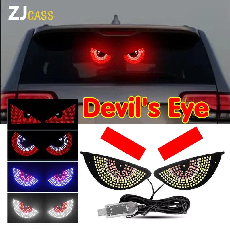 Devil's Eye Decorative Lamps For Car Window expression lights LED Strips Light Panel Car Windshield Display USB Plug Lighting