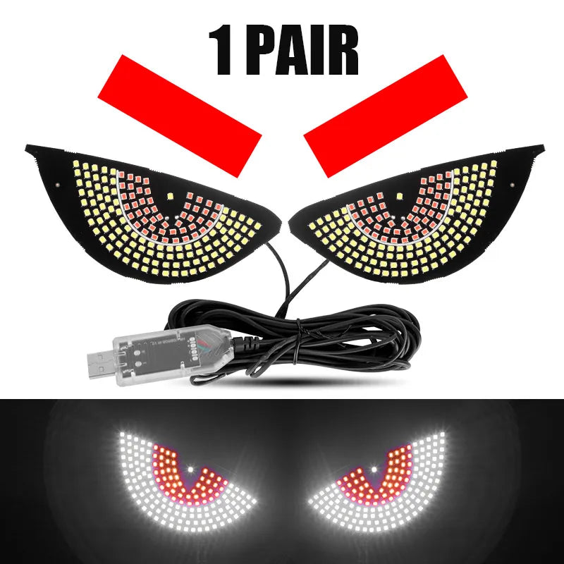Devil's Eye Decorative Lamps For Car Window expression lights LED Strips Light Panel Car Windshield Display USB Plug Lighting