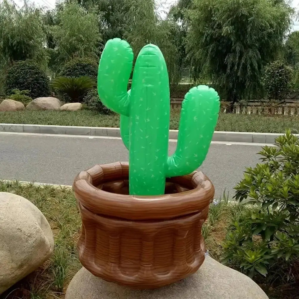 Inflatable Ice Bucket Palm Tree Cactus Cooler Drink Holder Beach Pool Party Ice Bucket Reusable Drink Chiller for Picnics