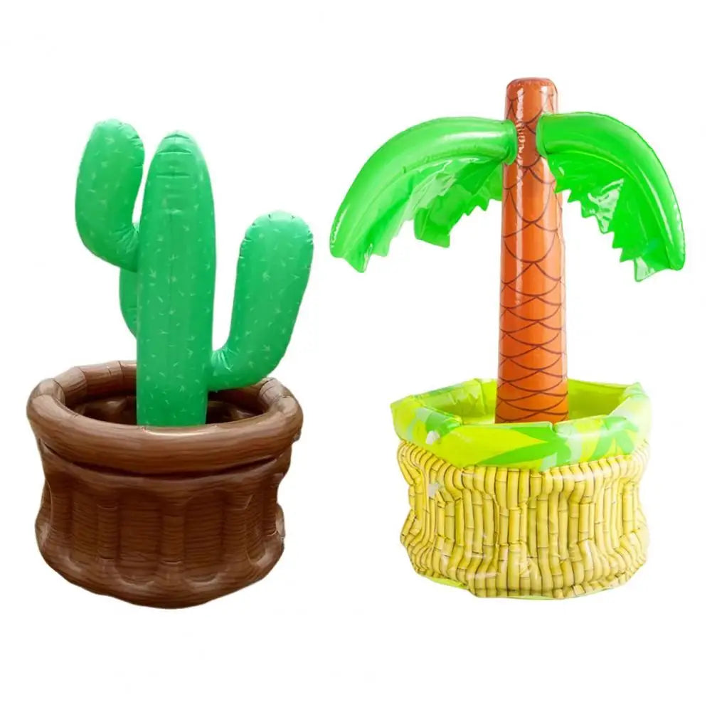 Inflatable Ice Bucket Palm Tree Cactus Cooler Drink Holder Beach Pool Party Ice Bucket Reusable Drink Chiller for Picnics