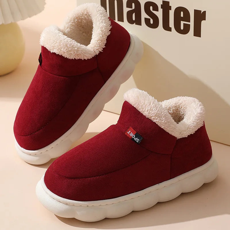 Smile PoP Winter Plush Men Shoes Classic Indoor Men House Slippers Outdoor Soft Non Slip Women's Shoes Casual Bedroom Men Shoes