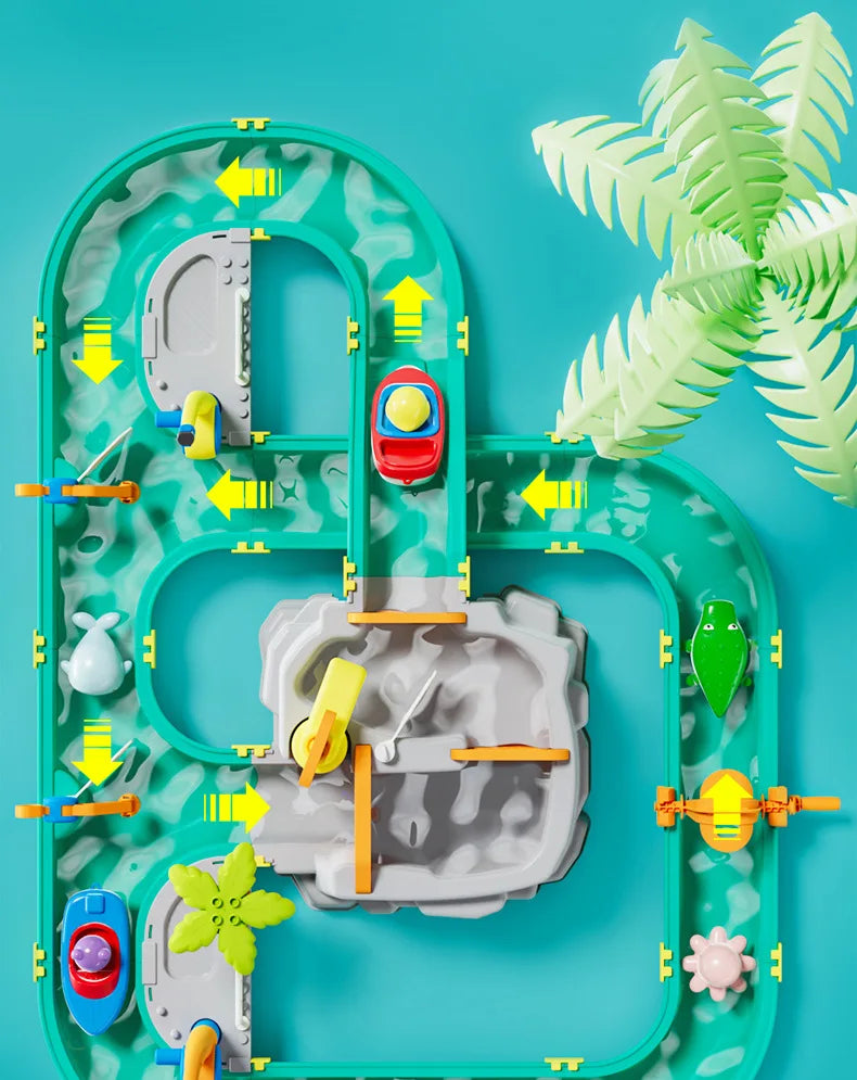 Kids Baby Toys Outdoor Water Table Toy Water Surfing Adventure Water Toys Fishing Toys Summer Parent-child Interaction Game