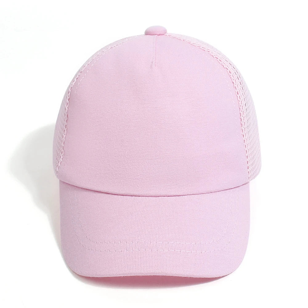 Lovely Kids Trucker Ball Cap Outdoor Leisure Duck Cap Solid Color Curved Brim Sun Hat Baseball Cap 7 colors