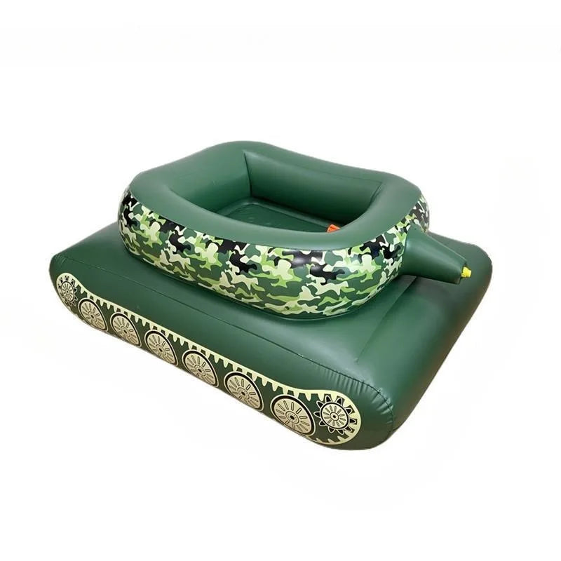 Inflatable tank swimming ring water spray - Pool hovercraft floating bed