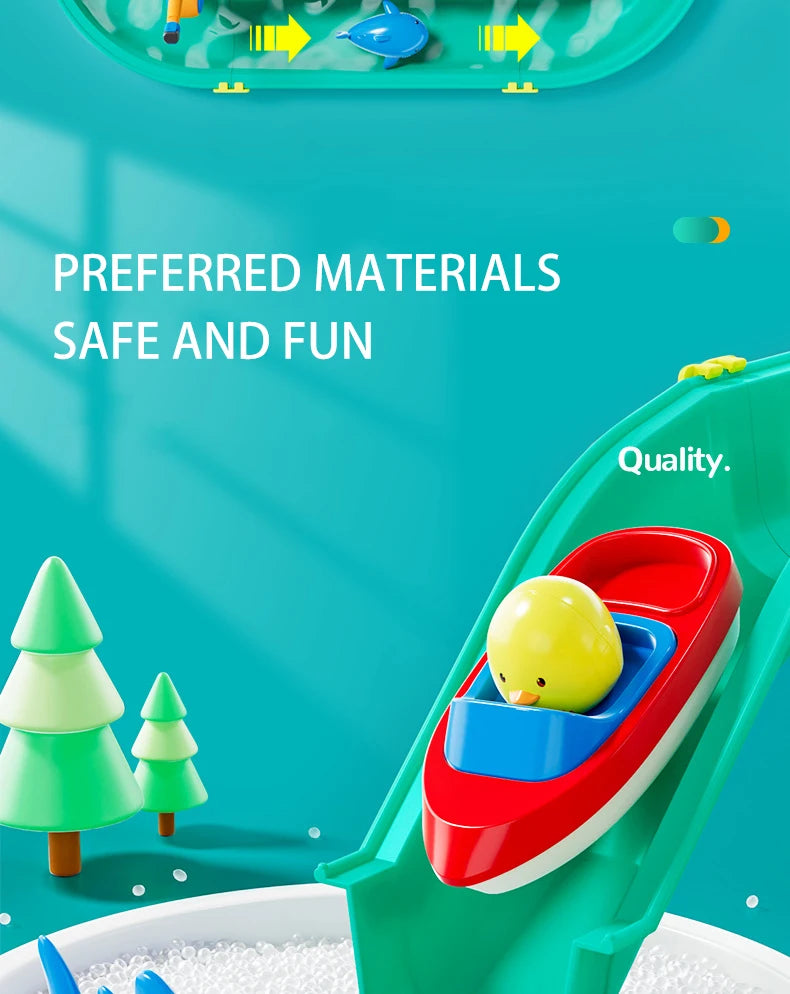 Kids Baby Toys Outdoor Water Table Toy Water Surfing Adventure Water Toys Fishing Toys Summer Parent-child Interaction Game