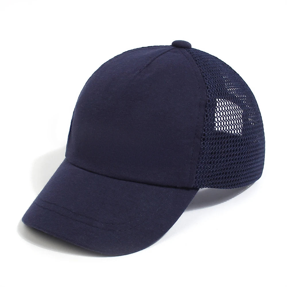 Lovely Kids Trucker Ball Cap Outdoor Leisure Duck Cap Solid Color Curved Brim Sun Hat Baseball Cap 7 colors
