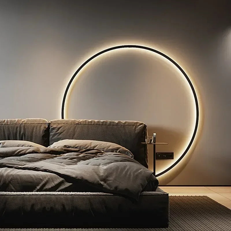 Modern Decor LED Wall Lamp For Bedroom Living Room Home Nordic Design Round Ring Indoor USB Wall Sconce Lighting Fixture