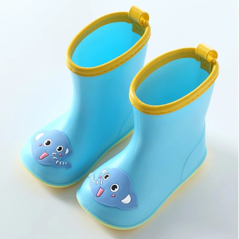 Rain Boots Kids Boy Waterproof Light and Handy Toddler Water Shoes for Girls PVC Rubber Waterproof Kids Cartoon Rain Boots
