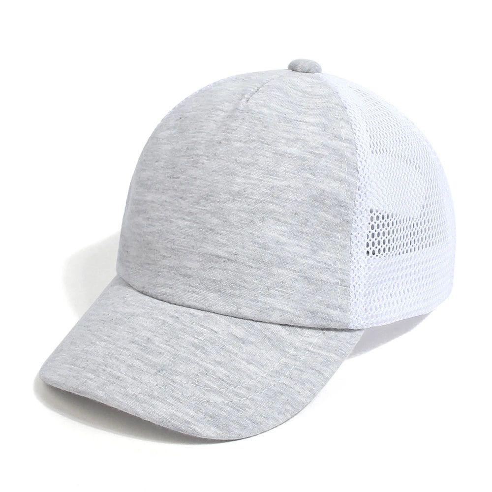 Lovely Kids Trucker Ball Cap Outdoor Leisure Duck Cap Solid Color Curved Brim Sun Hat Baseball Cap 7 colors