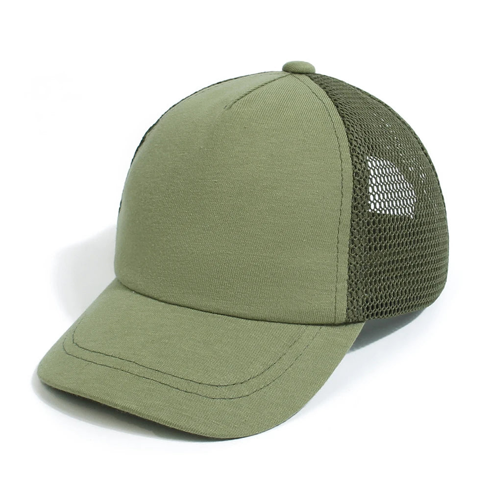 Lovely Kids Trucker Ball Cap Outdoor Leisure Duck Cap Solid Color Curved Brim Sun Hat Baseball Cap 7 colors