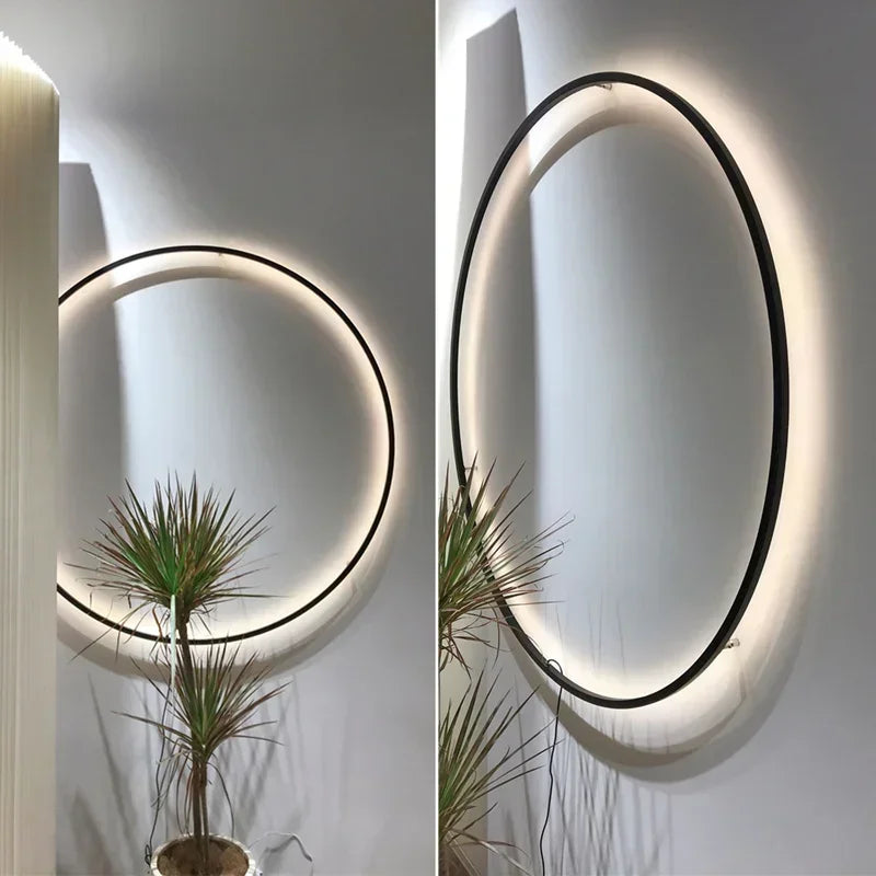 Modern Decor LED Wall Lamp For Bedroom Living Room Home Nordic Design Round Ring Indoor USB Wall Sconce Lighting Fixture