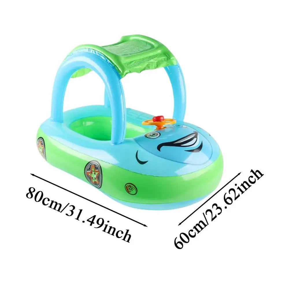 Toddler Floats for Pool Swim Floats for Toddler Inflatable Toys with Sunshade Flotation Car Shape for Puddle Party Lake Water