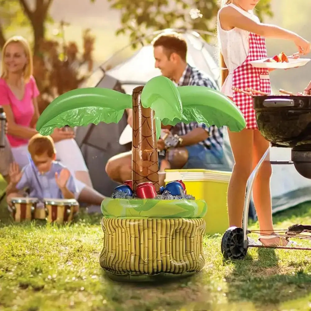 Inflatable Ice Bucket Palm Tree Cactus Cooler Drink Holder Beach Pool Party Ice Bucket Reusable Drink Chiller for Picnics