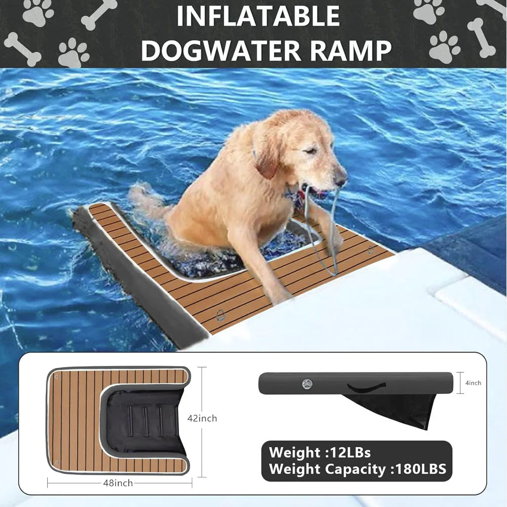 Wooden Dog Swim Pools Float Inflatable Pool Dog Floating Ramp Dog Boat Water Ramp