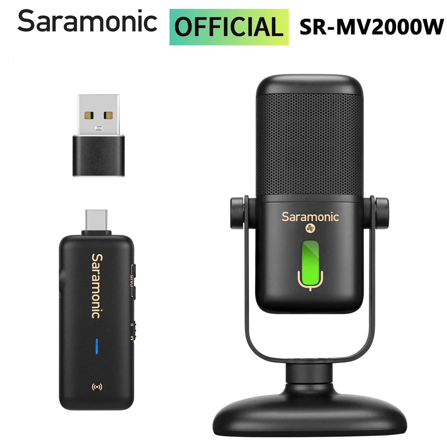 Saramonic SR-MV2000W Studio Wireless USB Microphone for PC Computer Mobile Android Gaming Streaming Recording Youtube Microphone