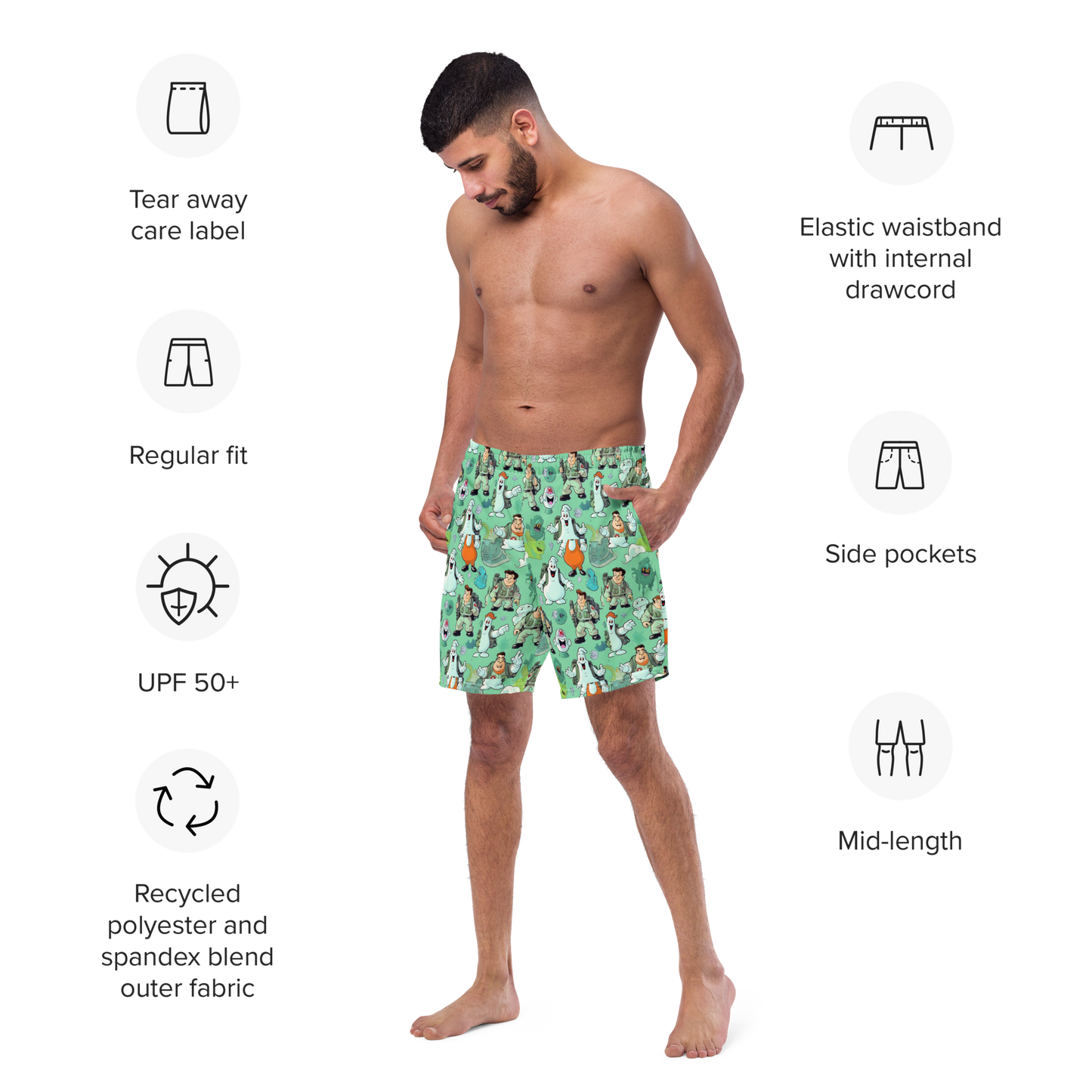 Bustin makes me feel good- swim trunks