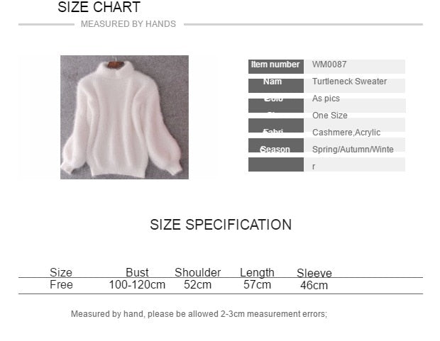 "Mohair"
-Thicken Turtleneck
-Fashion Lantern Sleeve
-Pullover