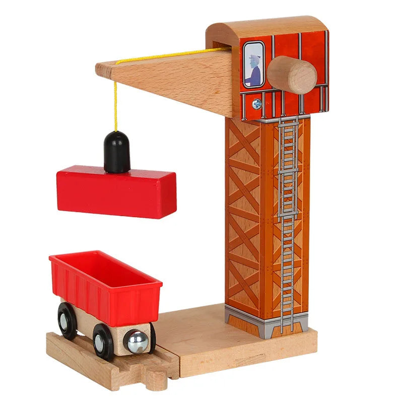 All Kinds of Crane Tender Wooden Train Track Railway Accessories Magnetic Toy Fit For All Brands Biro Wood Track Children Toys