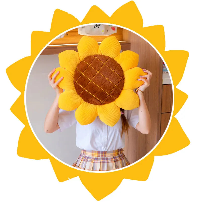 40/50/70CM Stuffed Sunflower Plush Plant Seat Cushion Flowers Decor Pillow Props For Sofa Chair Indoor Floor