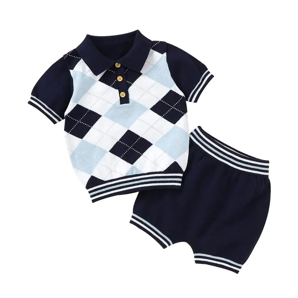 Summer Baby Short Sleeves Clothes Sets Fashion Tops + Pants Toddler Boys Girls Outfits Suits 2pcs Newborn Infant Clothing 0-18M