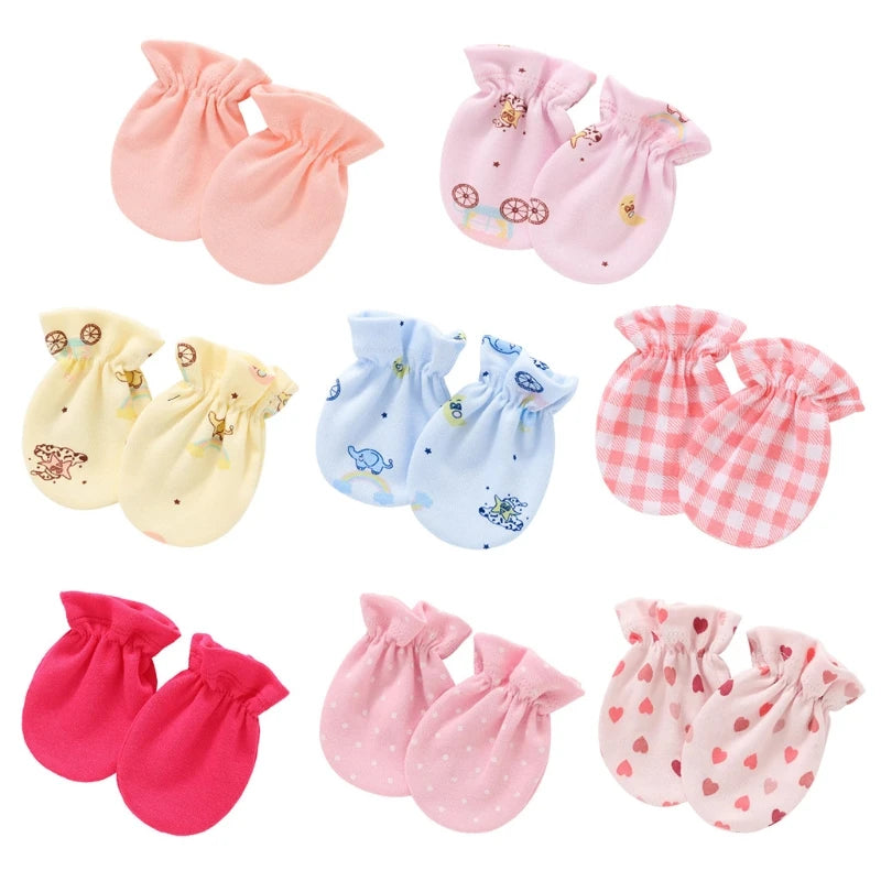 4 Pairs/set Soft Cotton Baby Gloves Anti Scratching Face  Protection Newborn Mittens Infant Handguard Supplies Baby Gloves 0-5M