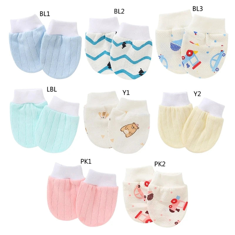 4 Pairs/set Soft Cotton Baby Gloves Anti Scratching Face  Protection Newborn Mittens Infant Handguard Supplies Baby Gloves 0-5M