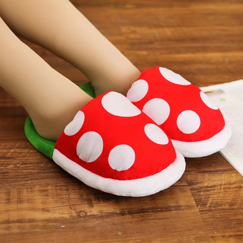 Anime Cartoon Toys Slippers Set Cute Flowers Plush Indoor Slippers