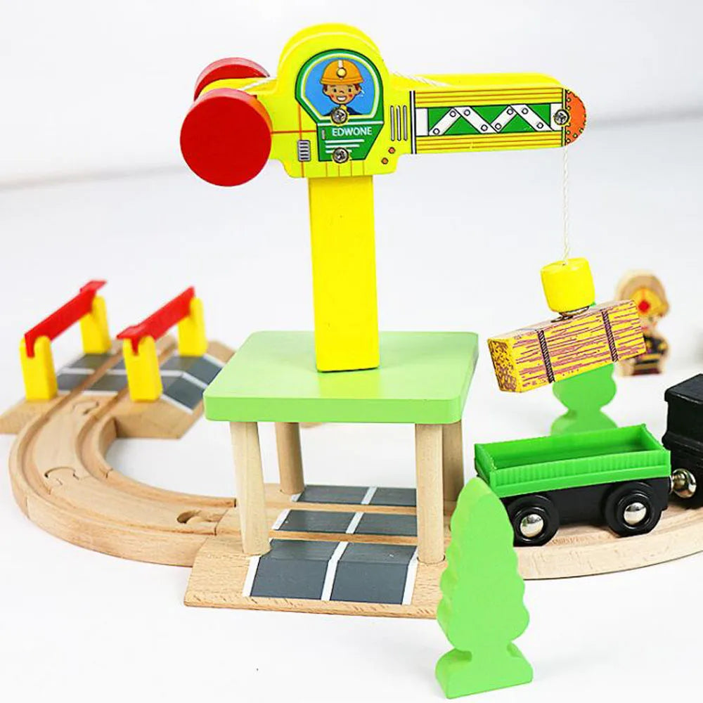 All Kinds of Crane Tender Wooden Train Track Railway Accessories Magnetic Toy Fit For All Brands Biro Wood Track Children Toys