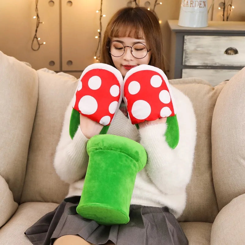 Anime Cartoon Toys Slippers Set Cute Flowers Plush Indoor Slippers